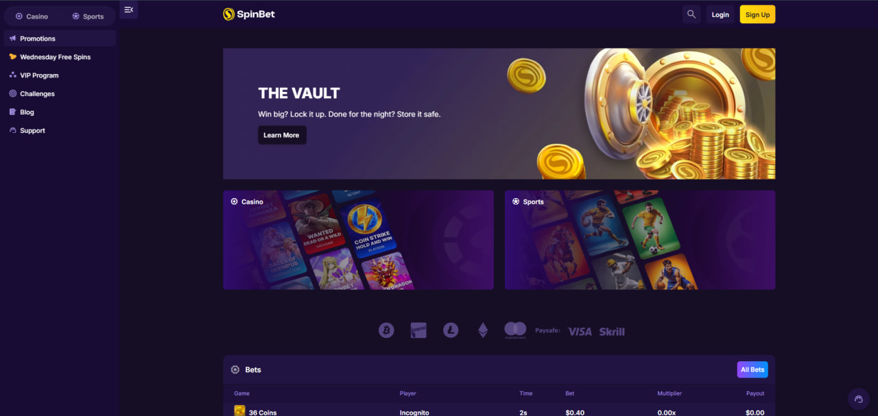 Spinbet registro